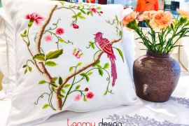 Cushion cover - phoenix embroidery